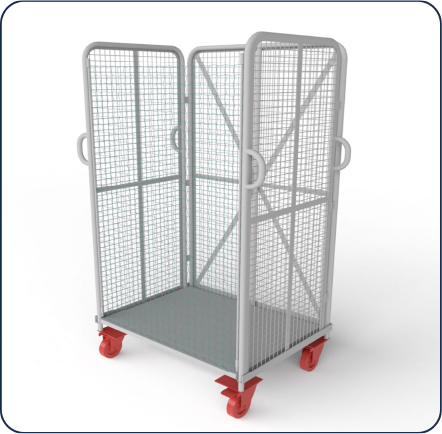 Foldable MS Wire/Nylon Mesh Trolley for large volume 