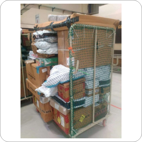 Foldable MS Wire/Nylon Mesh Trolley for large volume  